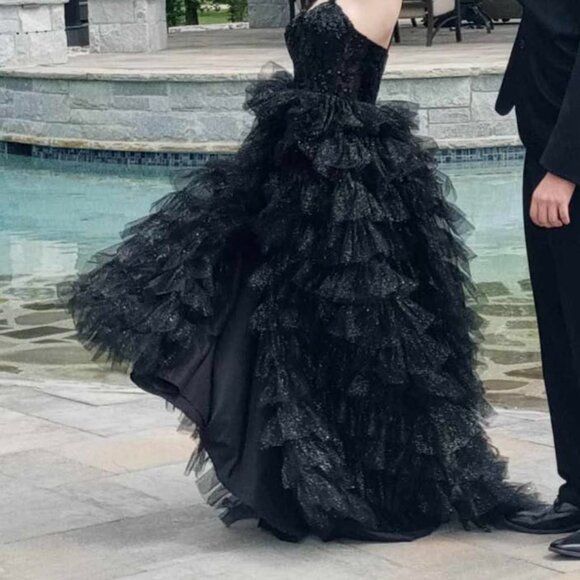 Stacee’s Black Formal Full Prom Gown size 2 - Picture 5 of 8